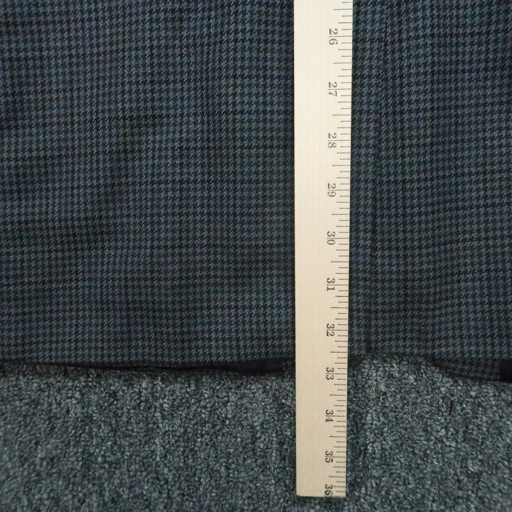 Lauren Ralph Lauren‎ Blazer Mens 44L Gray Blue Houndstooth Wool LRL Sport Coat